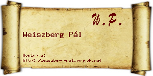 Weiszberg Pál névjegykártya